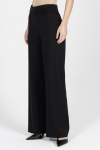 Czarne wieczorowe spodnie z szeroką nogawką