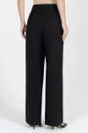 Czarne wieczorowe spodnie z szeroką nogawką