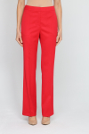 Elegant red trousers with hidden fastening