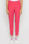 Pink trousers with decorative buttons on the cuffs 