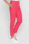 Pink trousers with decorative buttons on the cuffs 