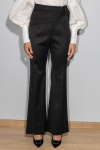 Elegant black tie-waist trousers