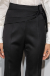 Elegant black tie-waist trousers