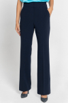 Navy blue trousers with slightly flared leg 