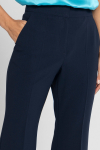 Navy blue trousers with slightly flared leg 