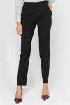 Black wool slim-leg trousers