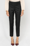 Black wool slim-leg trousers