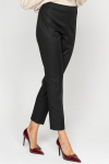 Black wool slim-leg trousers