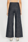  Dark denim trousers with wide legs