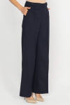 Elegant navy blue trousers with wide legs