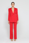 Elegant red trousers with hidden fastening