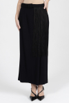 Elegancka spódnica w kolorze czarnym z frędzlami