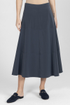 Granatowa nowoczesna spódnica midi