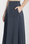 Granatowa nowoczesna spódnica midi