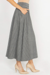  Grey herringbone flared skirt