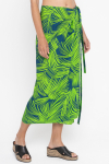 Długa zielona spódnica z granatowym printem