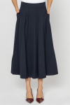 Navy blue flared skirt