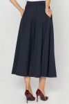 Navy blue flared skirt