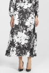 Rock mit schwarz-weißem Blumen-Print