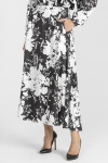 Rock mit schwarz-weißem Blumen-Print