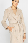 Beige coat with classic lapels