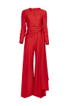 Elegant red tie-waist jumpsuit