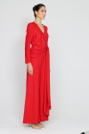 Elegant red tie-waist jumpsuit