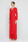 Elegant red tie-waist jumpsuit