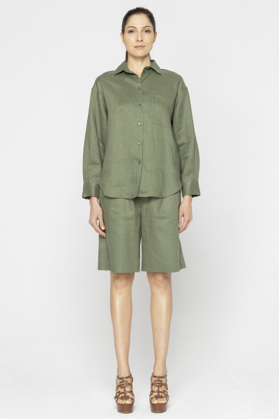 Green linen shirt
