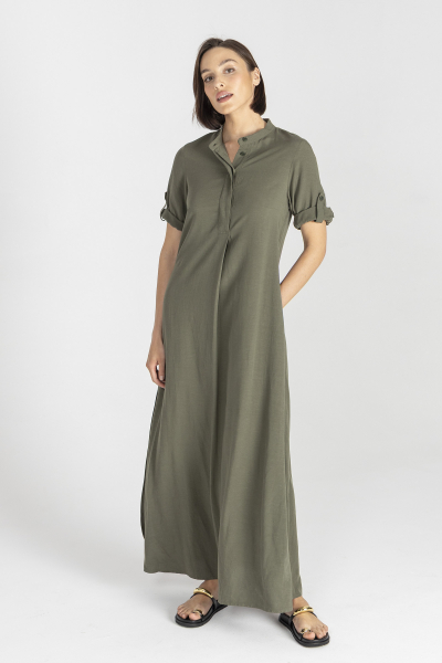 Oliwkowa luźna sukienka