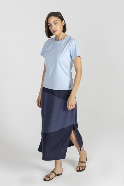 Granatowa spódnica maxi z przewiewnej tkaniny