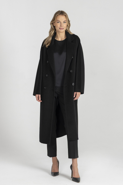 Czarny płaszcz double