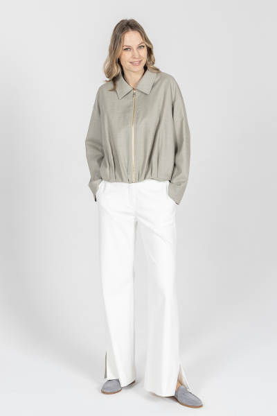 Krótka kurtka w odcieniu melanżowej szarości