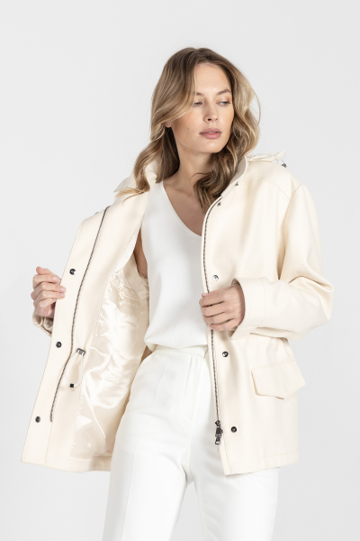 Kurtka z impregnowanej tkaniny w kolorze ecru