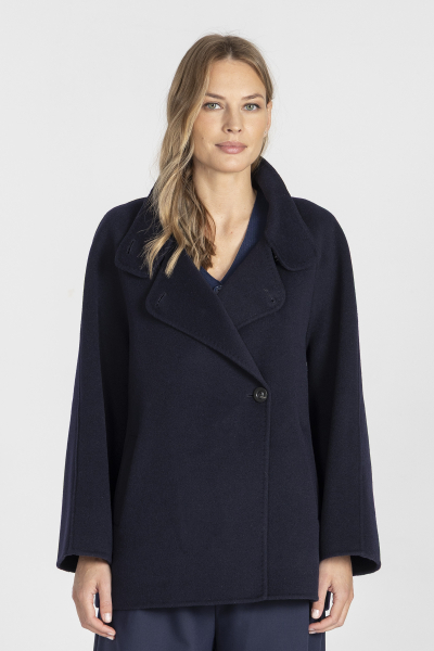 Short navy blue wool jacket