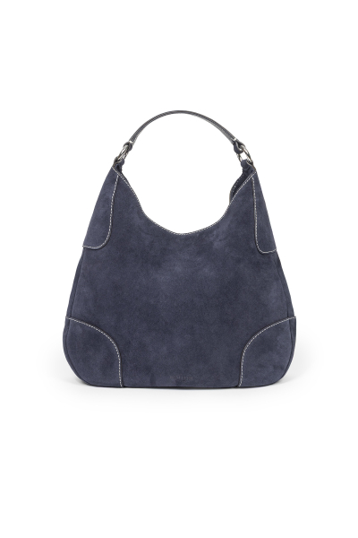 Granatowa zamszowa torebka