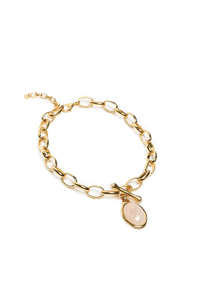 Naszyjnik z grubych ogniwek łańcucha platynowanego 24 karatowym złotem