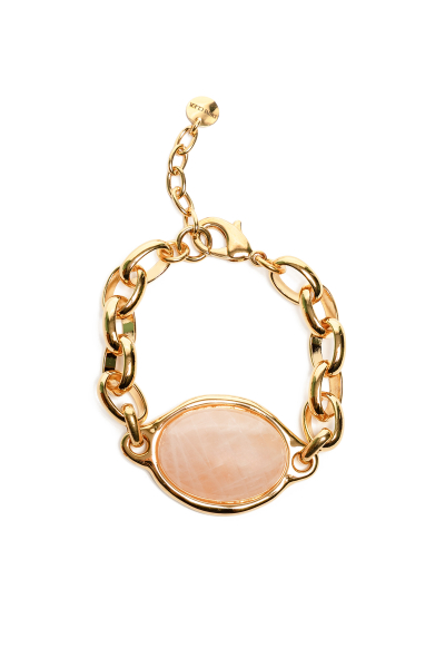 Bransoletka z grubych ogniwek łańcucha platynowanego 24 karatowym złotem