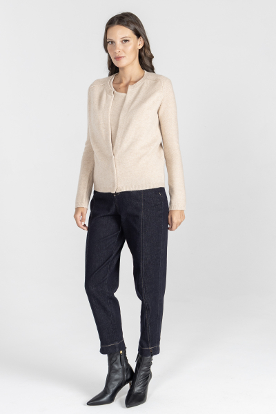 Beżowy komplet kardigan plus top