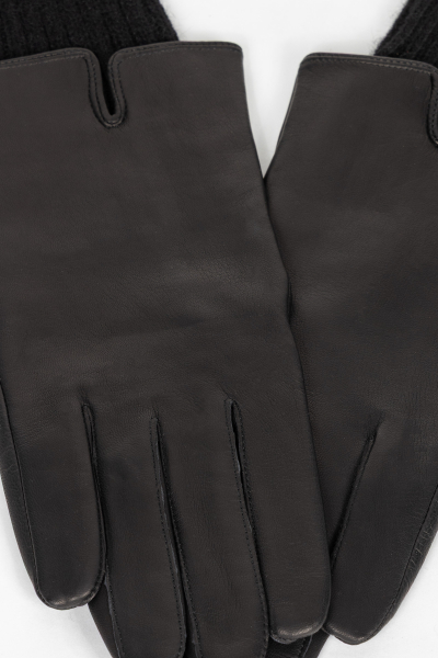 Skórzane rękawiczki w kolorze czarnym