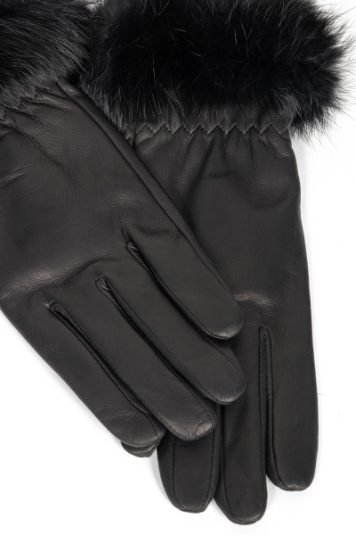 Czarne skórzane rękawiczki