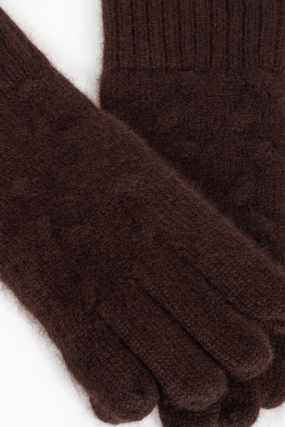 Rękawiczki z kaszmiru w odcieniu czekoladowego brązu