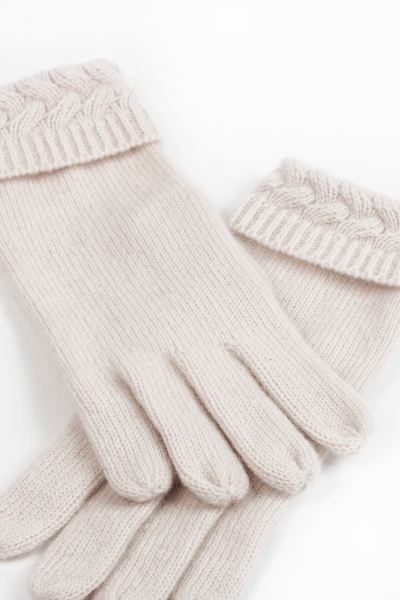 Rękawiczki z kaszmiru w odcieniu jasnego beżu