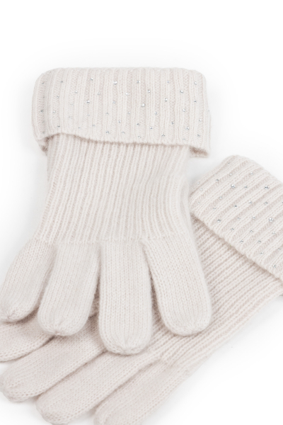 Rękawiczki z kaszmiru ozdobione kryształkami