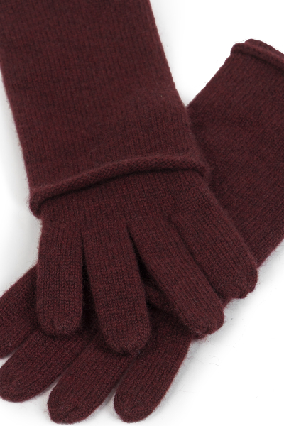 Długie kaszmirowe rękawiczki od odcieniu burgundowym