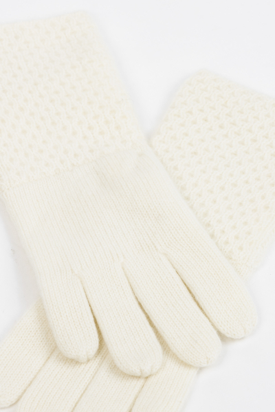 Rękawiczki z kaszmiru w odcieniu ecru