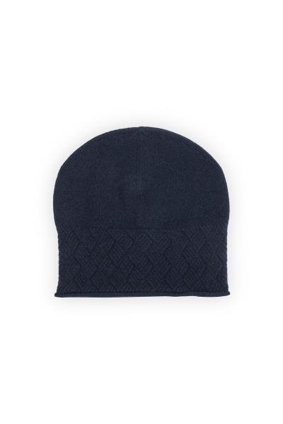 Czapka w kolorze granatu z kaszmiru