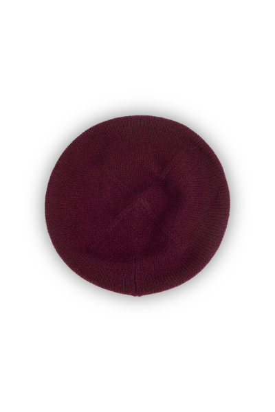 Beret w kolorze burgundowym