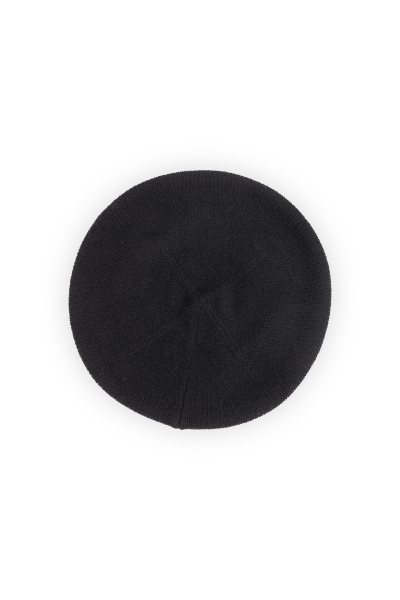 Czarny beret z kaszmiru