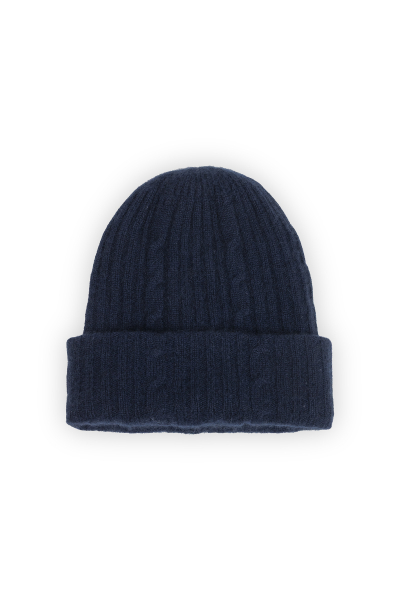 Granatowa czapka wykonana z kaszmiru